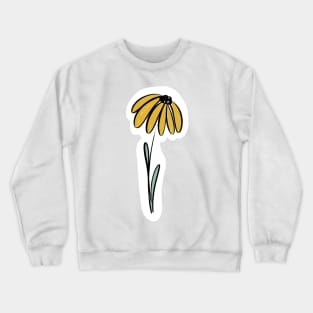 yellow flower line art Crewneck Sweatshirt